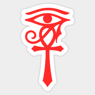 Egyptian symbol Ankh with Eye of Horus Sticker